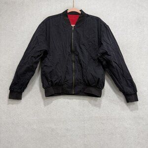 Vintage Marlboro Jacket Mens Medium Black Red Reversible Bomber Embroidered Logo